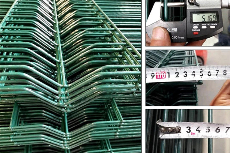 1.8 m Hot Dipped Galvanized Welded Wire Mesh Fence Panel PVC Coated Green Fence Panels Top With Barbed Wire